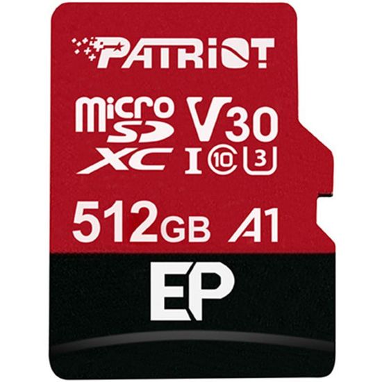  Зображення MicroSDHC 512GB Patriot EP Series  A1 UHS-I U3 ( PEF512GEP31MCX) + SD adapter 